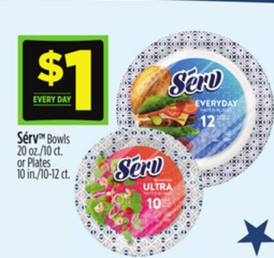 Sérv™ Bowls 20 oz./10 ct. or Plates 10 in./10-12 ct.