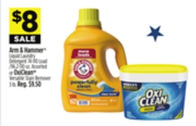 Arm & Hammer® Liquid Laundry Detergent 74-100 Load /96.2-105 oz. Assorted or OxiClean™ Versatile Stain Remover 3 lb.