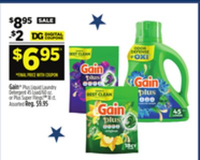 Gain® Plus Liquid Laundry Detergent or Plus Super Flings!