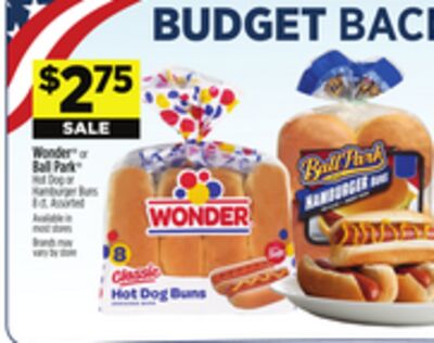 Wonder® or Ball Park® Hot Dog or Hamburger Buns