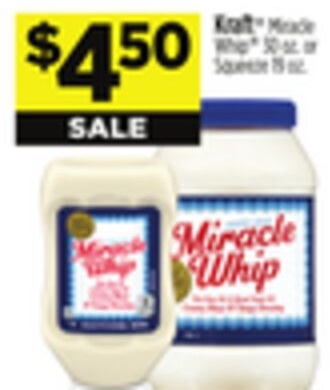 Kraft® Miracle Whip® 30 oz. or Squeeze 19 oz.