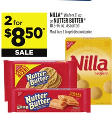 NILLA® Wafers or NUTTER BUTTER®