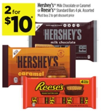Hershey's® Milk Chocolate or Caramel or Reese's® Standard Bars