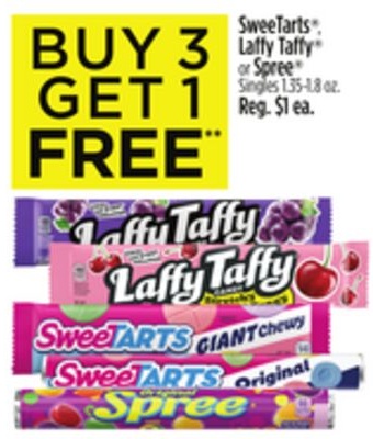 SweeTarts®, Laffy Taffy® or Spree® Singles