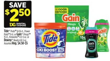 Tide® Pods, Power Pods or Gain® Flings!, Fireworks or Downy® Beads