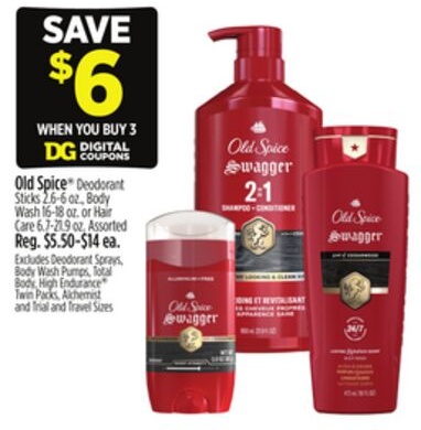 Old Spice® Deodorant Sticks 2.6-6 oz., Body Wash 16-18 oz. or Hair Care 6.7-21.9 oz