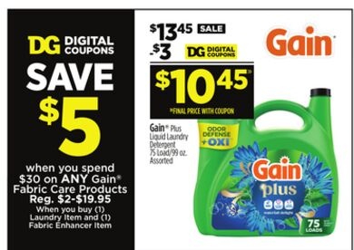 Gain® Plus Liquid Laundry Detergent