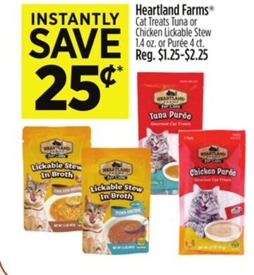 Heartland Farms® Cat Treats Tuna or Chicken Lickable Stew