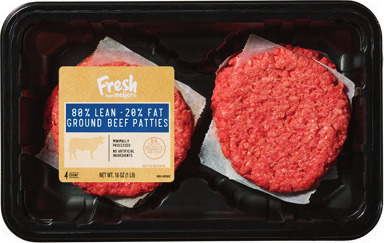 Fresh from Meijer 80% Lean 20% Fat Ground Beef Patties
