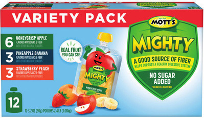 Mott's Applesauce Pouches 12 ct, 3.2 oz. or Fruit Smoothies 8 ct, 4.2 oz.
