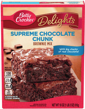 Betty Crocker Delights Brownie Mixes 13.75-19.5 oz. or Pouch Cookie Mixes 12.6-17.9 oz.