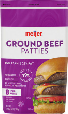 Meijer 1/4 Lb. 75% Lean Beef Burgers