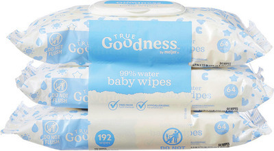 True Goodness 3 Pk. Watersoft or Free & Gentle Wipes