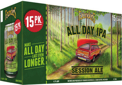 Founders All Day IPA 15 pk./12 oz. cans or New Belgium Voodoo Juice Force* 12 pk./12 oz. cans.