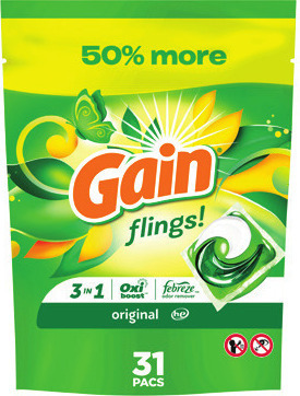 Gain Liquid Laundry Detergent 60-88 oz. or Flings* 31 ct.