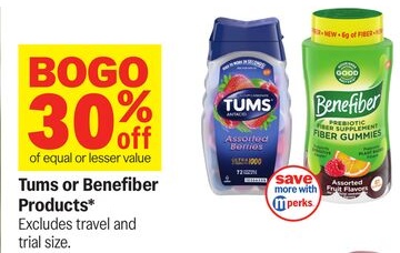 Tums or Benefiber Products*
