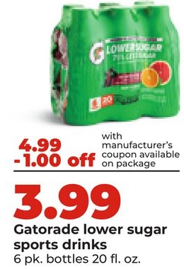 Gatorade lower sugar sports drinks
