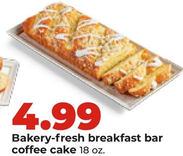 Bakery-fresh breakfast bar coffee cake
