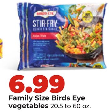 Family Size Birds Eye vegetables