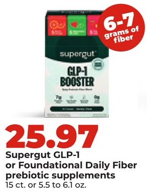 Supergut GLP-1 or Foundational Daily Fiber prebiotic supplements