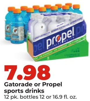 Gatorade or Propel sports drinks