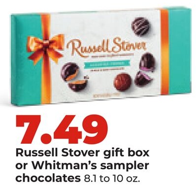 Russell Stover gift box or Whitman's sampler chocolates