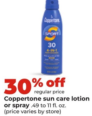 Coppertone sun care lotion or spray