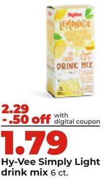 Hy-Vee Simply Light drink mix