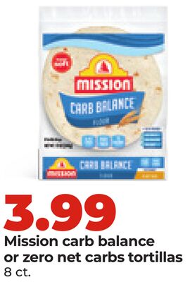Mission carb balance or zero net carbs tortillas