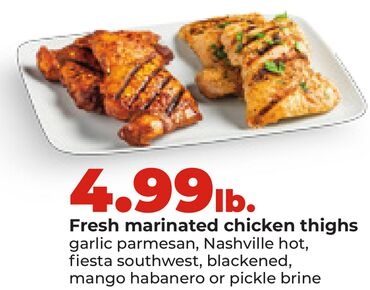 Fresh marinated chicken thighs