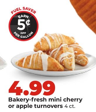 Bakery-fresh mini cherry or apple turnovers