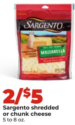 Sargento shredded or chunk cheese