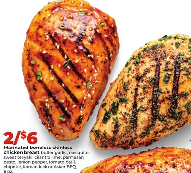 Marinated boneless skinless chicken breast