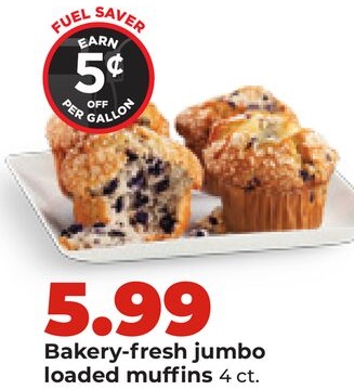 Bakery-fresh jumbo loaded muffins