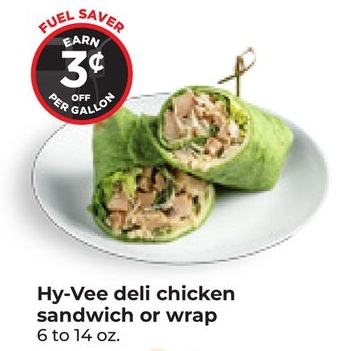 Hy-Vee deli chicken sandwich or wrap