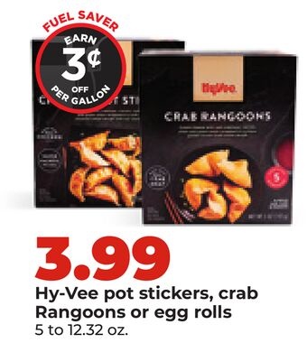 Hy-Vee pot stickers, crab Rangoons or egg rolls