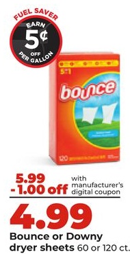 Bounce or Downy dryer sheets