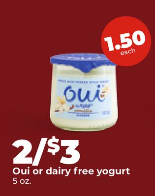 Oui or dairy free yogurt