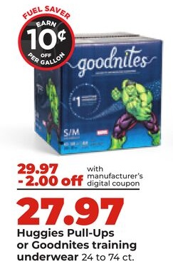 Huggies Pull-Ups or Goodnites training underwear