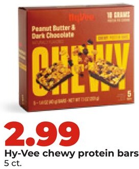 Hy-Vee chewy protein bars