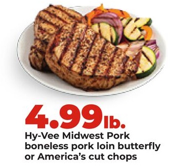 Hy-Vee Midwest Pork boneless pork loin butterfly or America's cut chops
