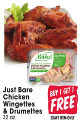 Just Bare Chicken Wingettes & Drumettes