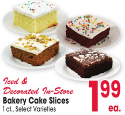 Iced & Decorated In-Store Bakery Cake Slices