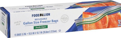 FOOD LION RECLOSEABLE BAGS