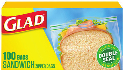 Glad Zipper Food Storage Bags 22‑100 ct. or Cling'N Seal 200 sq. ft.