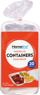 Homeline Hinged Lid Foam Containers