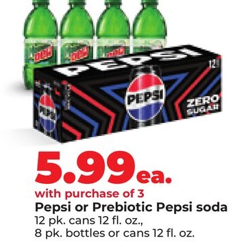 Pepsi or Prebiotic Pepsi soda