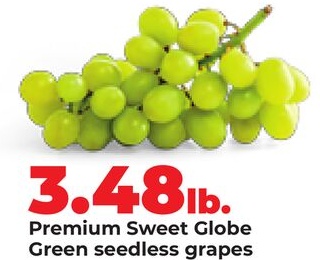 Premium Sweet Globe Green seedless grapes