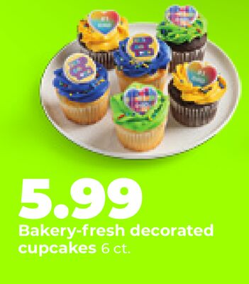 Bakery-fresh decorated cupcakes