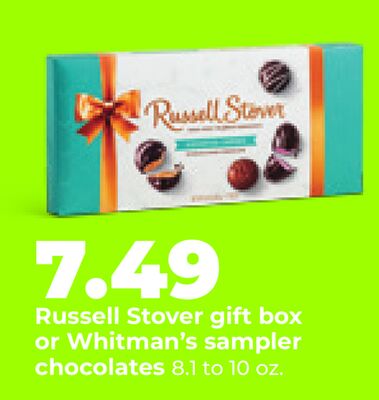 Russell Stover gift box or Whitman's sampler chocolates